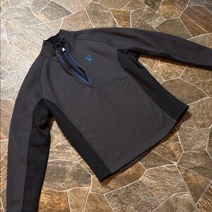Spyder Black and Blue Quarter-Zip Pullover